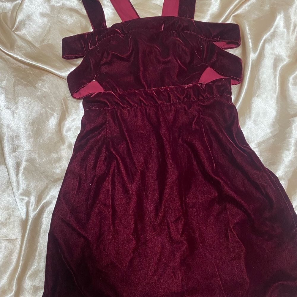 Forever 21 Burgundy Velvet Mini Dress